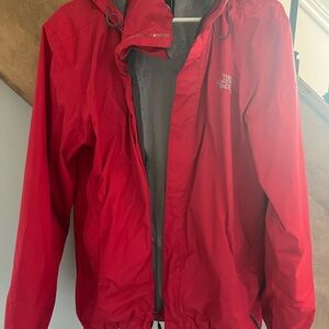 North Face Men's Red Windbreaker Jacket